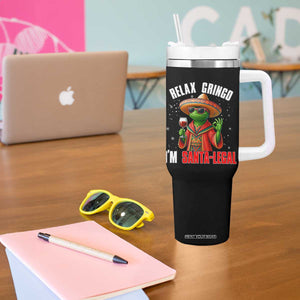 Funny Mexican Christmas Tumbler With Handle Relax Gringo I Am Legal - Print Your Wear