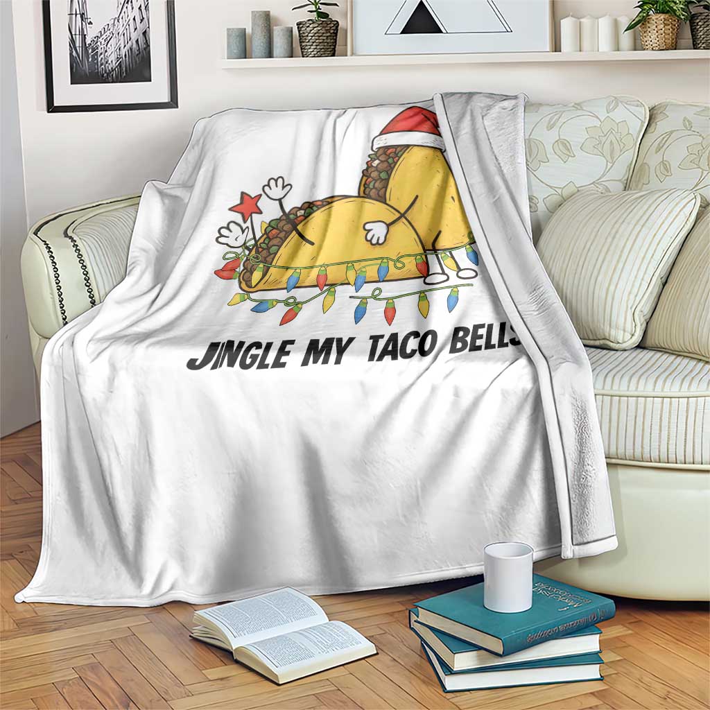 Funny Taco Christmas Throw Blanket Jingle My Taco Bells TS14 Print Your Wear