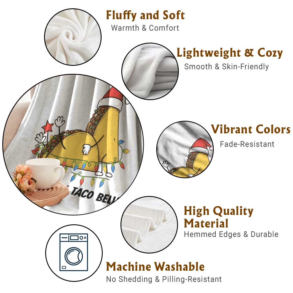 Funny Taco Christmas Throw Blanket Jingle My Taco Bells TS14 Print Your Wear