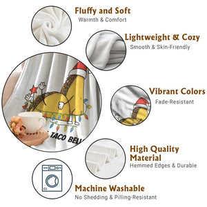 Funny Taco Christmas Throw Blanket Jingle My Taco Bells TS14 Print Your Wear