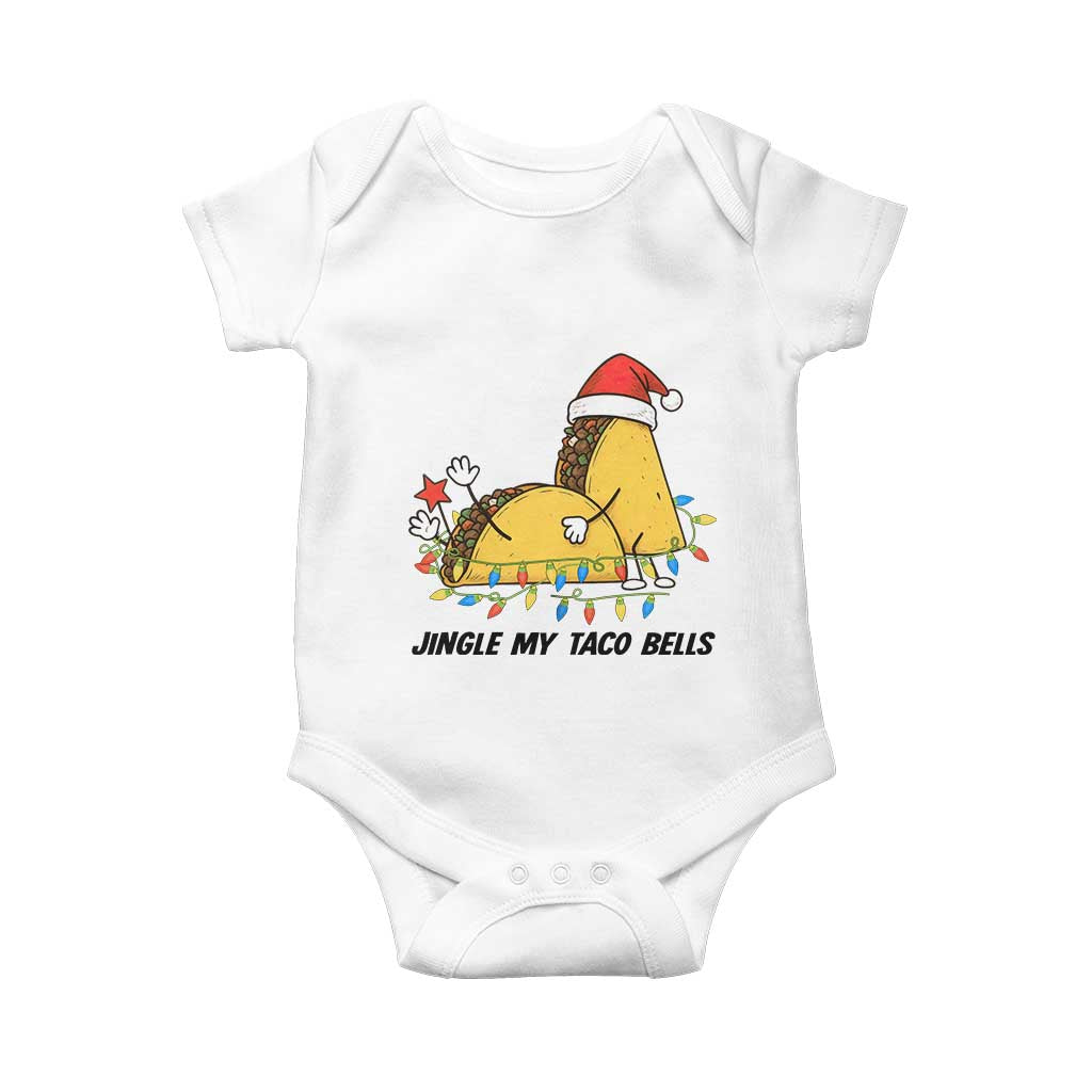 Funny Taco Christmas Baby Onesie Jingle My Taco Bells TS14 White Print Your Wear