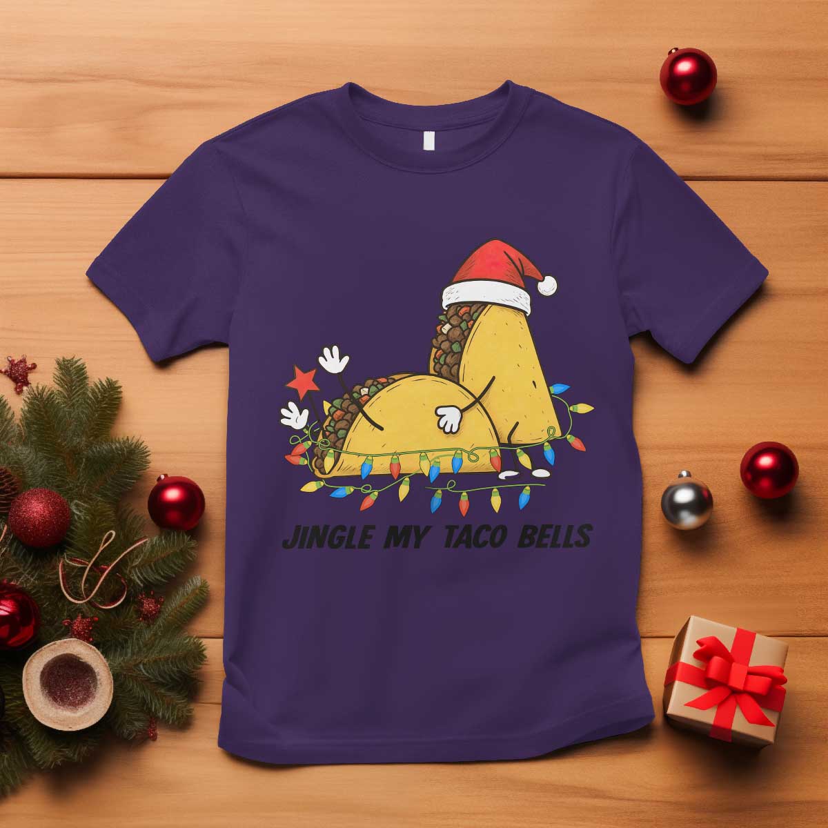 Funny Taco Christmas T Shirt Jingle My Taco Bells TS14 Purple Print Your Wear