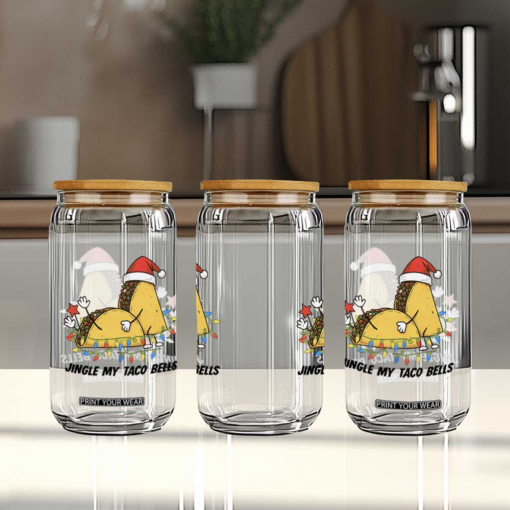 Funny Taco Christmas Glass Can Jingle My Taco Bells - Print Your Wear