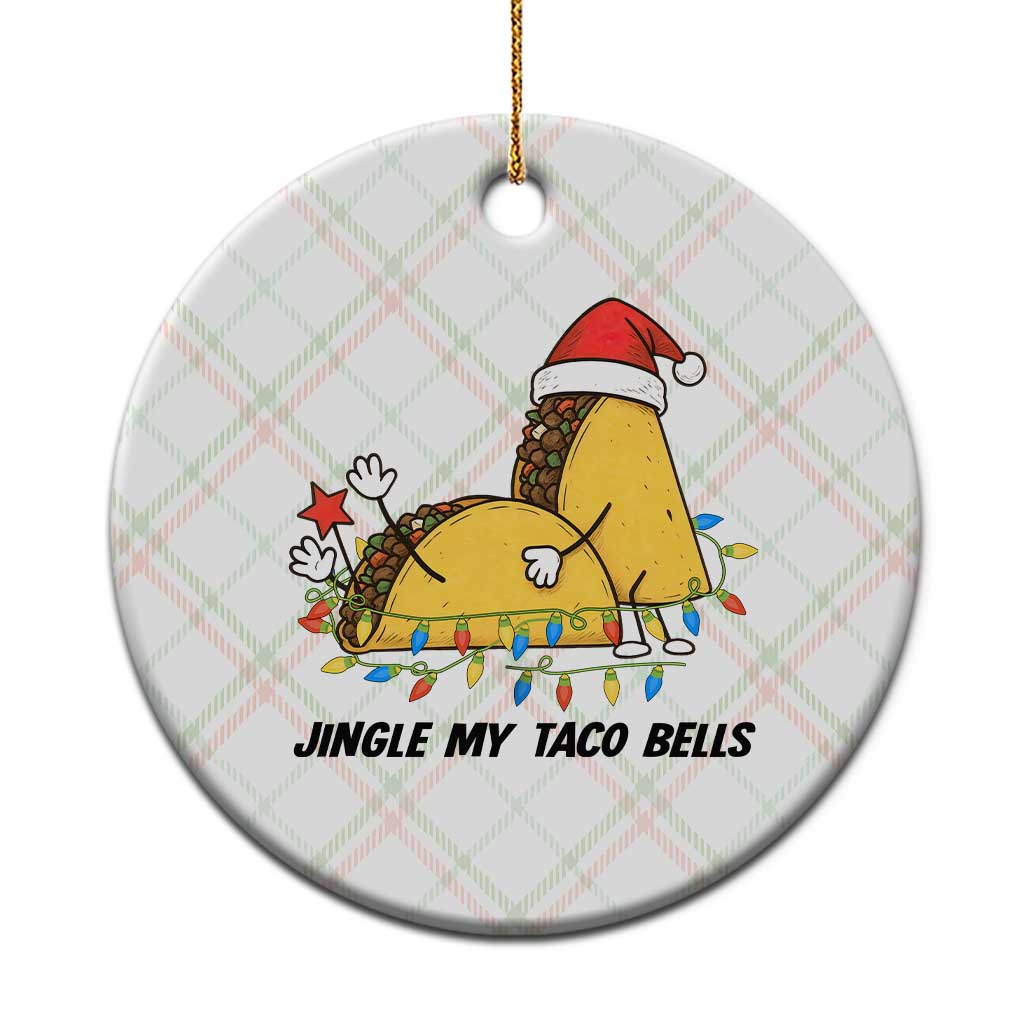 Funny Taco Christmas Ceramic Ornament Jingle My Taco Bells TS14 1pc Christmas Plaid Print Your Wear