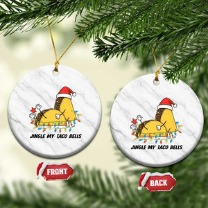 Funny Taco Christmas Ceramic Ornament Jingle My Taco Bells TS14 1pc White Marble Print Your Wear