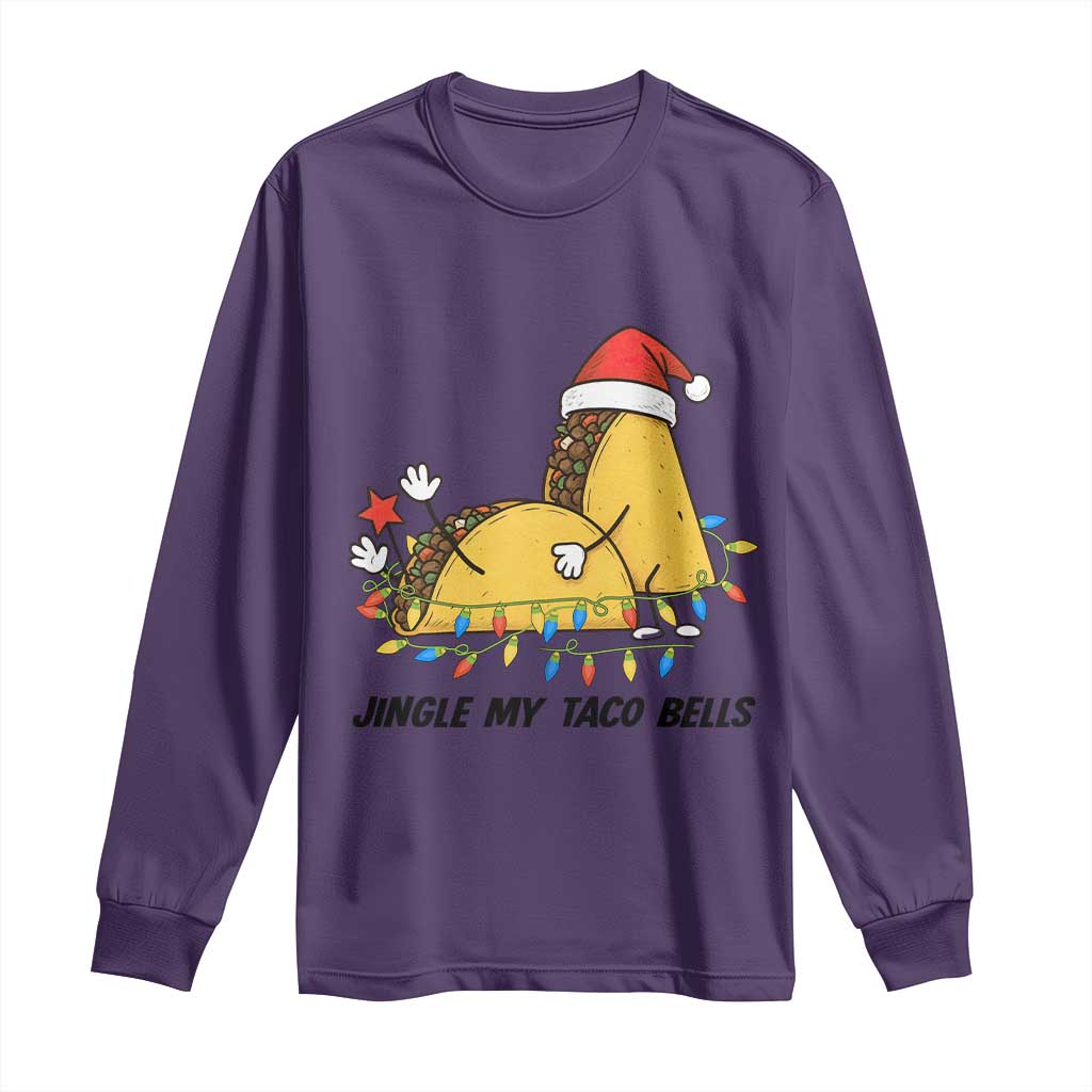 Funny Taco Christmas Long Sleeve Shirt Jingle My Taco Bells TS14 Purple Print Your Wear