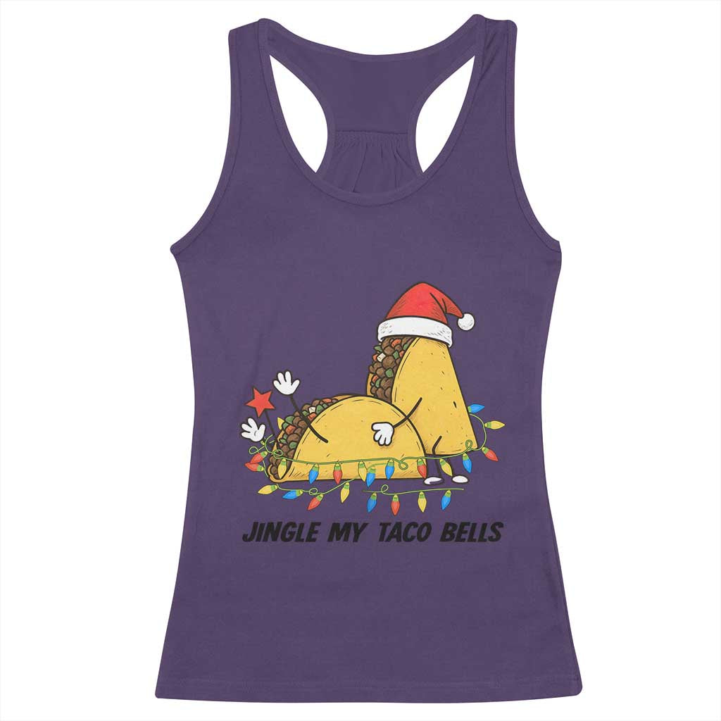 Funny Taco Christmas Racerback Tank Top Jingle My Taco Bells TS14 Purple Print Your Wear