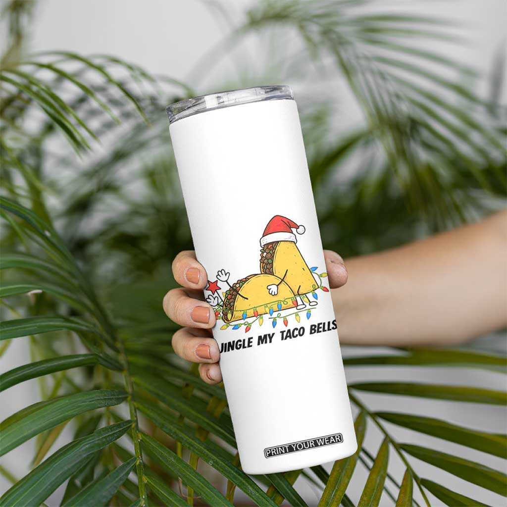 Funny Taco Christmas Skinny Tumbler Jingle My Taco Bells - Print Your Wear