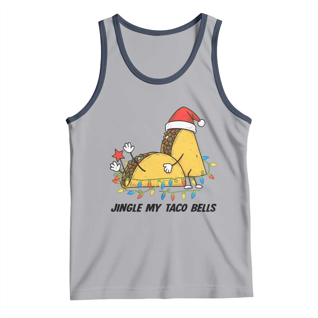 Funny Taco Christmas Tank Top Jingle My Taco Bells TS14 Athletic Heather Navy Print Your Wear