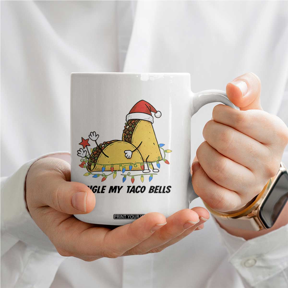 Funny Taco Christmas Coffee Mug Jingle My Taco Bells - Print Your Wear