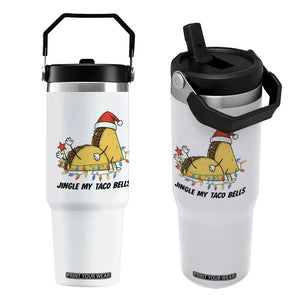 Funny Taco Christmas Flip Straw Tumbler Jingle My Taco Bells TS14 One Size: 30 oz White Print Your Wear