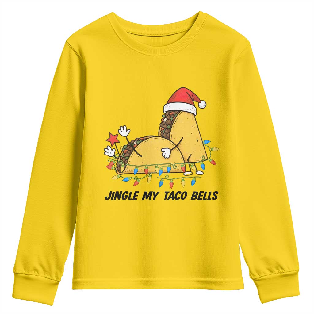 Funny Taco Christmas Youth Sweatshirt Jingle My Taco Bells TS14 Daisy Print Your Wear