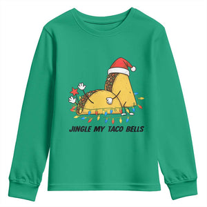 Funny Taco Christmas Youth Sweatshirt Jingle My Taco Bells TS14 Irish Green Print Your Wear