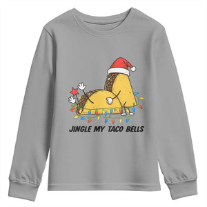 Funny Taco Christmas Youth Sweatshirt Jingle My Taco Bells TS14 Sport Gray Print Your Wear