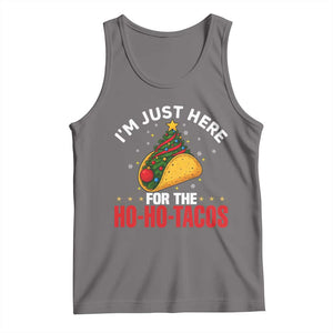Funny Taco Christmas Tank Top I Am Just Here For The Ho Ho Tacos TS14 Deep Heather Print Your Wear