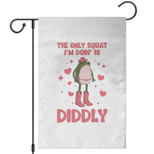Funny Cowboy Frog Garden Flag The Only Squat I'm Doin' Is Diddly TS14 White Print Your Wear
