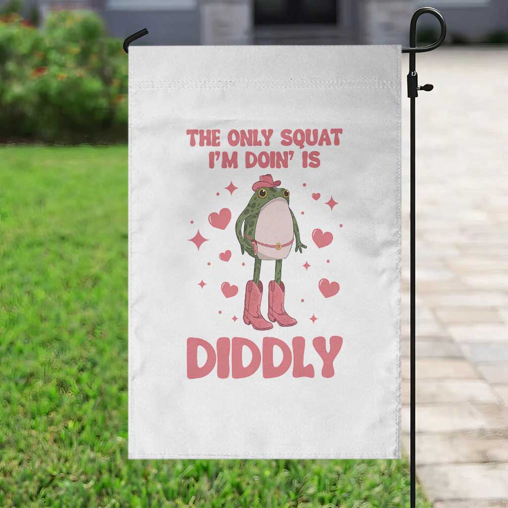 Funny Cowboy Frog Garden Flag The Only Squat I'm Doin' Is Diddly TS14 Print Your Wear