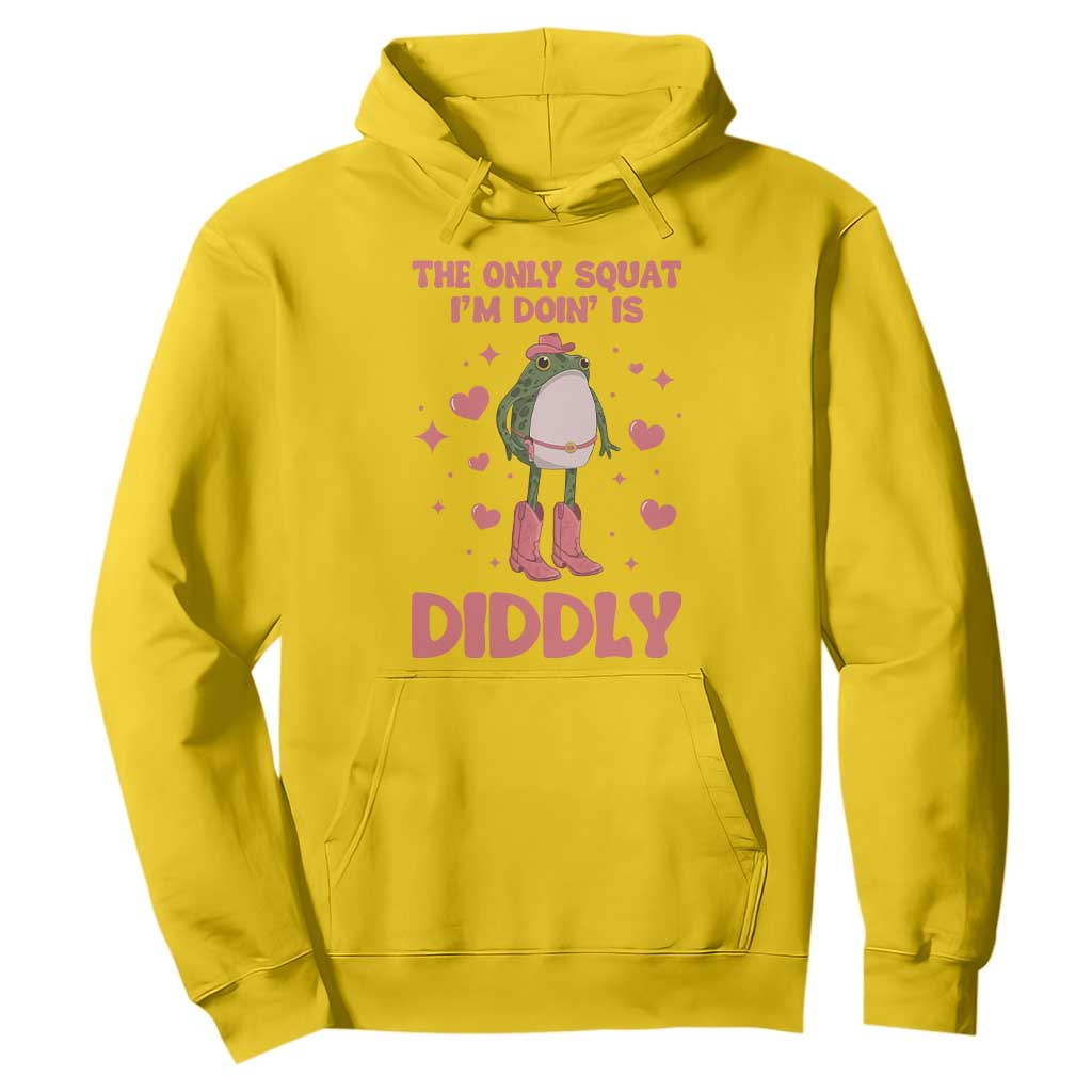 Funny Cowboy Frog Hoodie The Only Squat I'm Doin' Is Diddly TS14 Daisy Print Your Wear