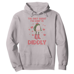 Funny Cowboy Frog Hoodie The Only Squat I'm Doin' Is Diddly TS14 Ice Gray Print Your Wear