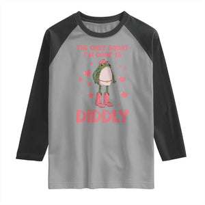 Funny Cowboy Frog Raglan Shirt The Only Squat I'm Doin' Is Diddly TS14 Sport Gray Black Print Your Wear