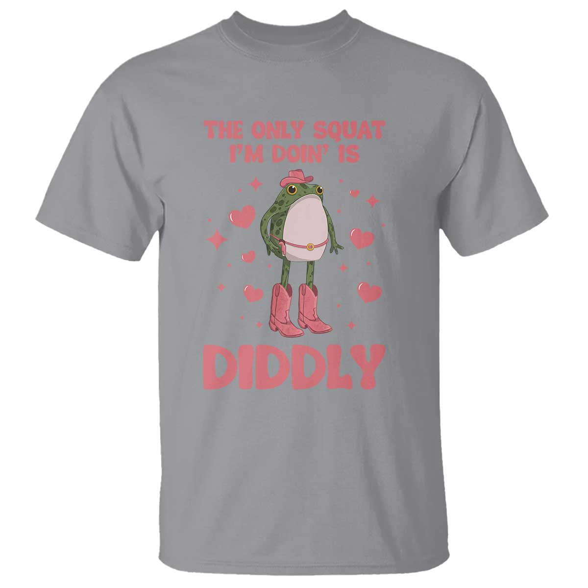 Funny Cowboy Frog T Shirt The Only Squat I'm Doin' Is Diddly TS14 Sport Gray Print Your Wear