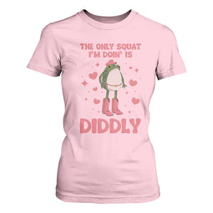 Funny Cowboy Frog T Shirt For Women The Only Squat I'm Doin' Is Diddly TS14 Light Pink Print Your Wear