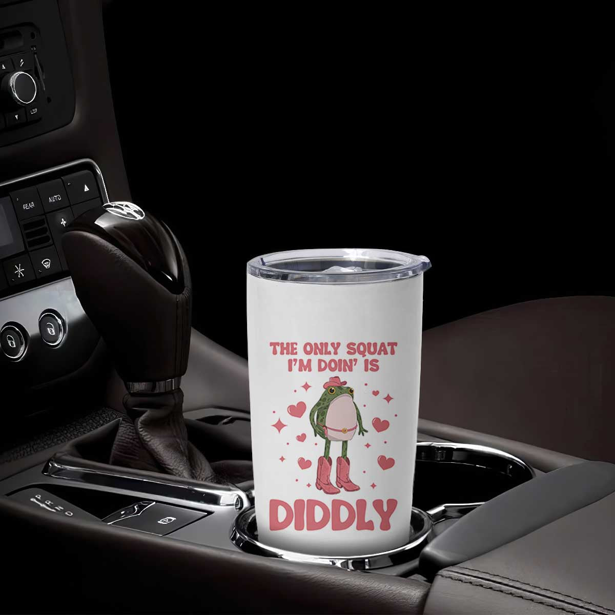 Funny Cowboy Frog Tumbler Cup The Only Squat I'm Doin' Is Diddly TS14 Print Your Wear