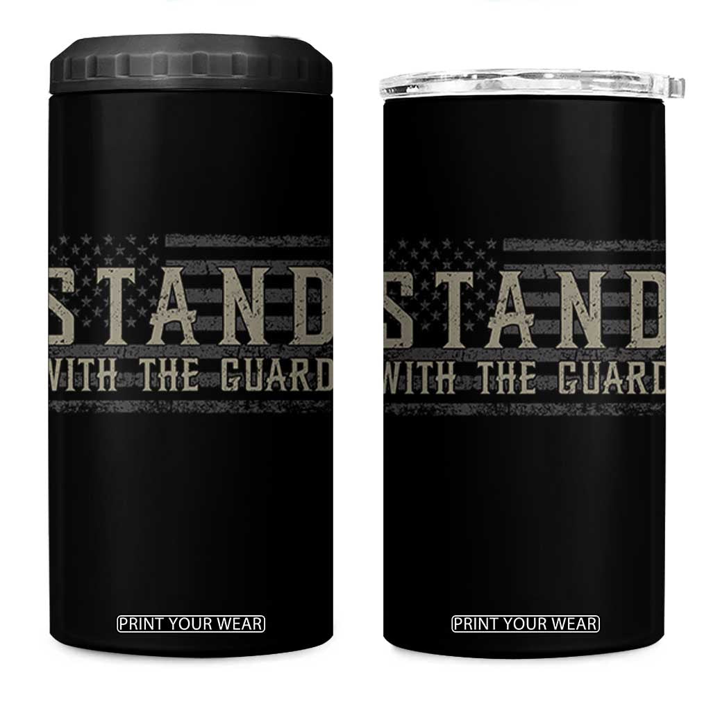 Stand With The Guard 4 in 1 Can Cooler Tumbler DC Guardsmen TS14 One Size: 16 oz Black Print Your Wear