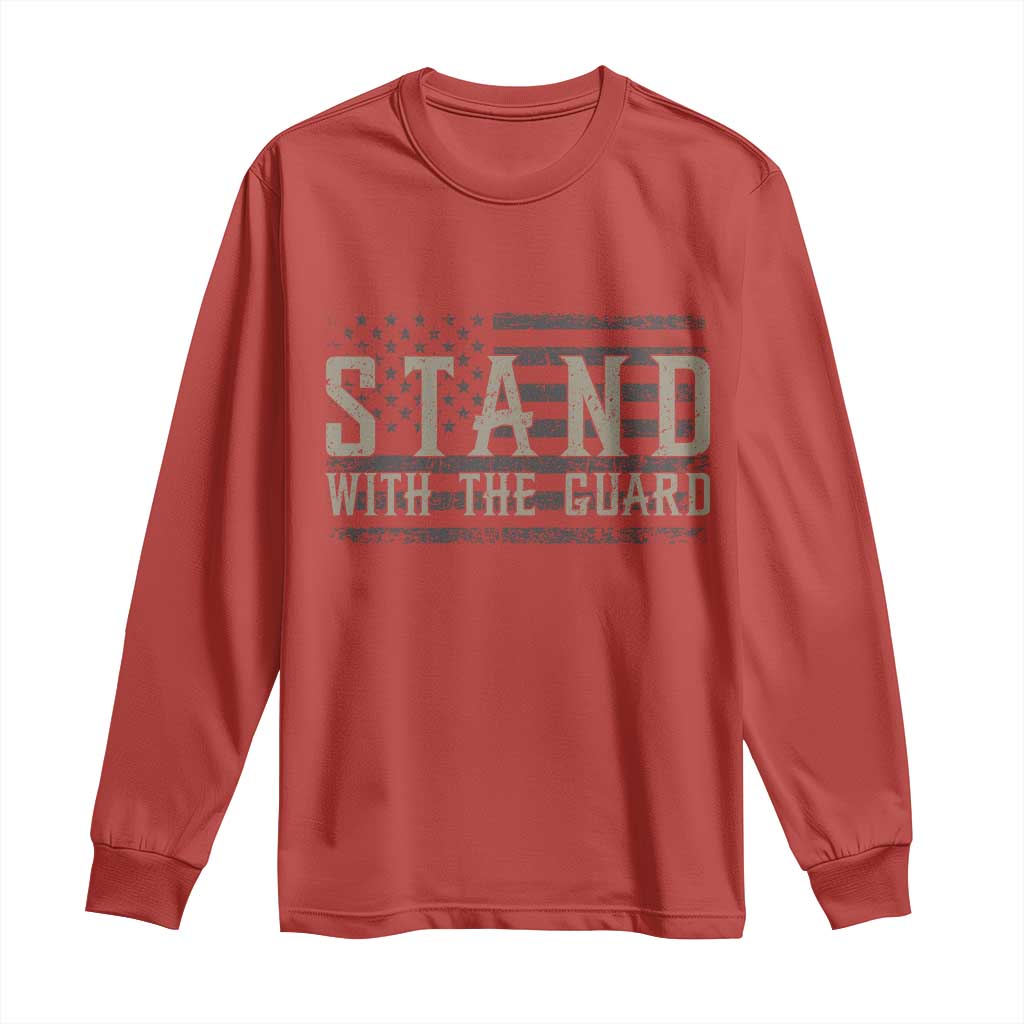 Stand With The Guard Long Sleeve Shirt DC Guardsmen TS14 Red Print Your Wear