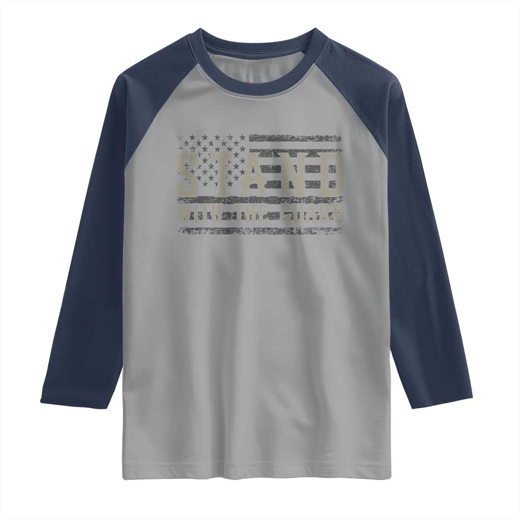 Stand With The Guard Raglan Shirt DC Guardsmen TS14 Sport Gray Navy Print Your Wear