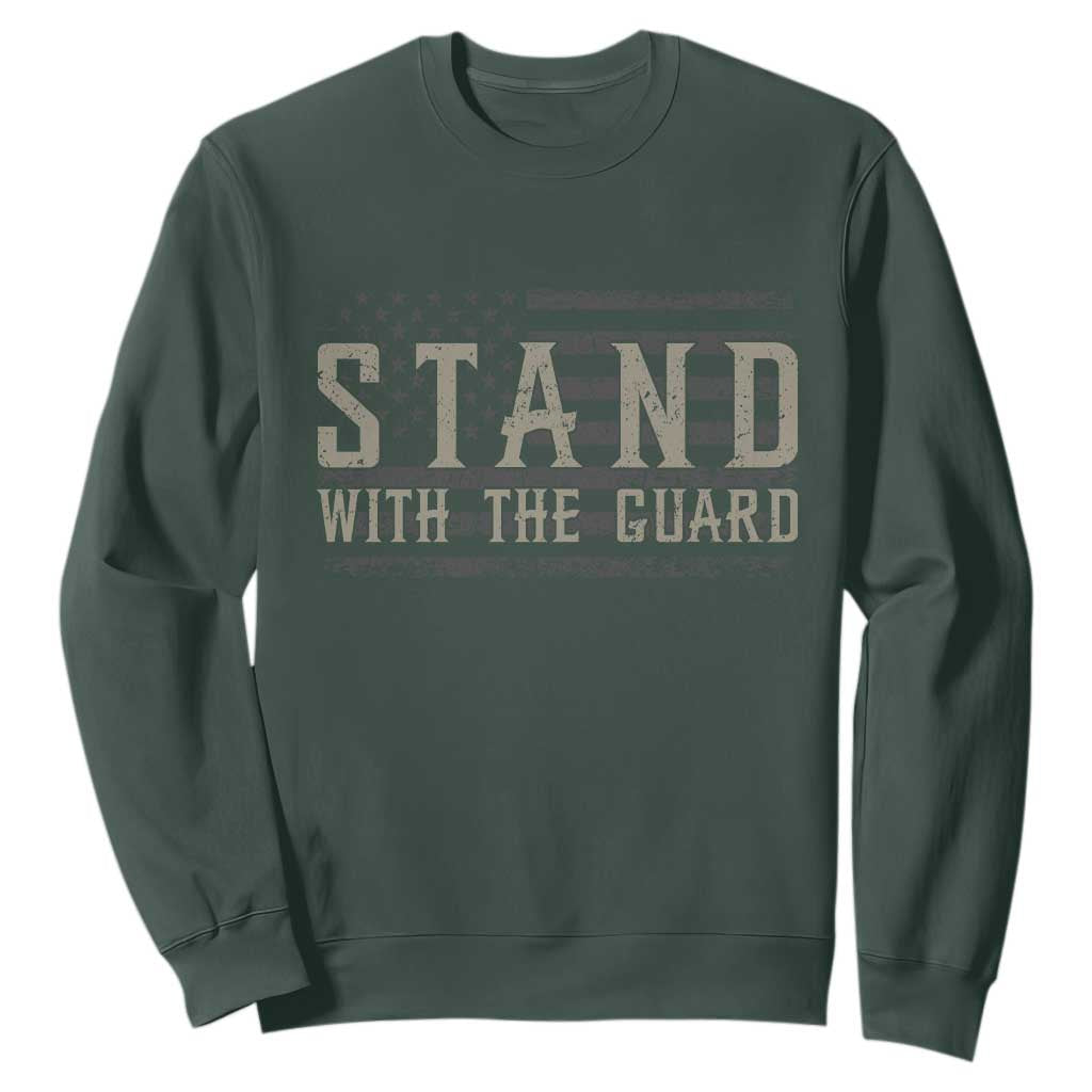 Stand With The Guard Sweatshirt DC Guardsmen TS14 Dark Forest Green Print Your Wear