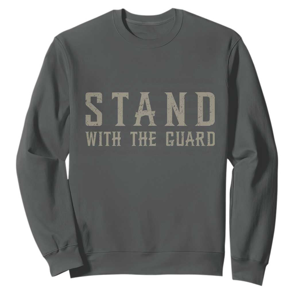 Stand With The Guard Sweatshirt DC Guardsmen TS14 Dark Heather Print Your Wear