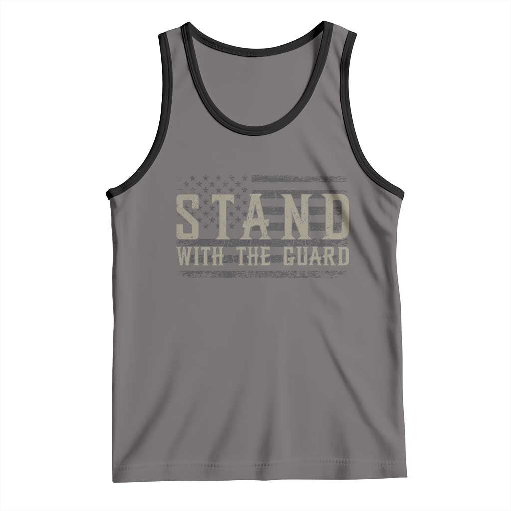 Stand With The Guard Tank Top DC Guardsmen TS14 Deep Heather Black Print Your Wear