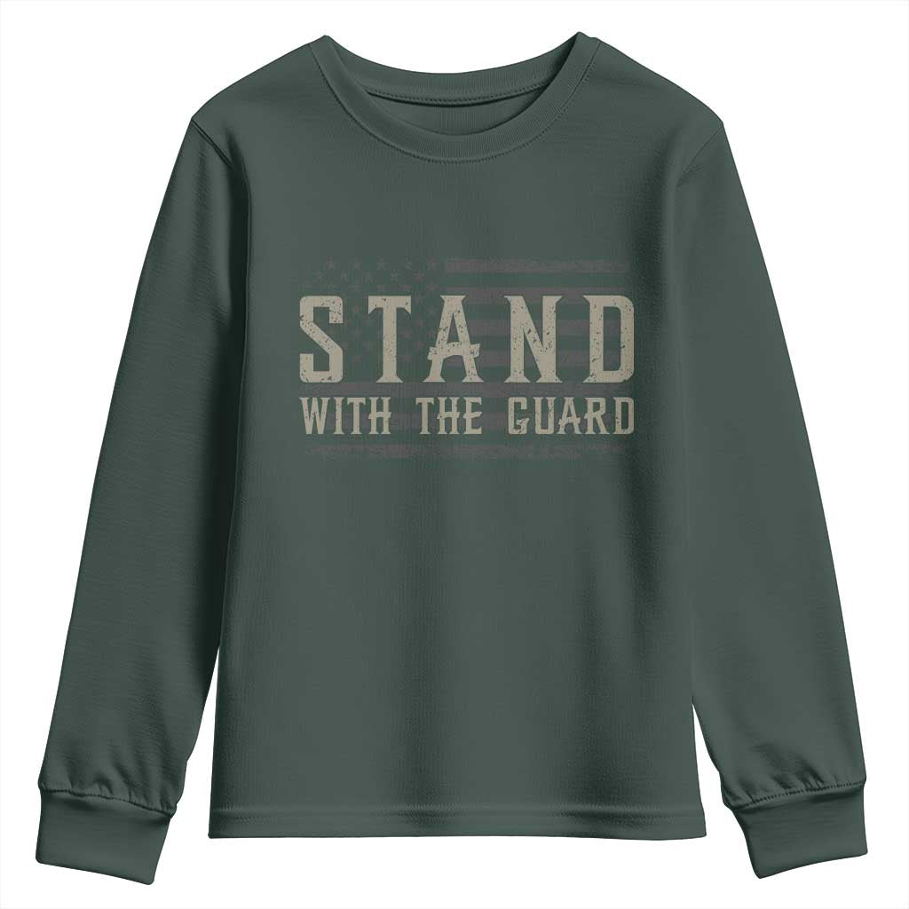 Stand With The Guard Youth Sweatshirt DC Guardsmen TS14 Dark Forest Green Print Your Wear