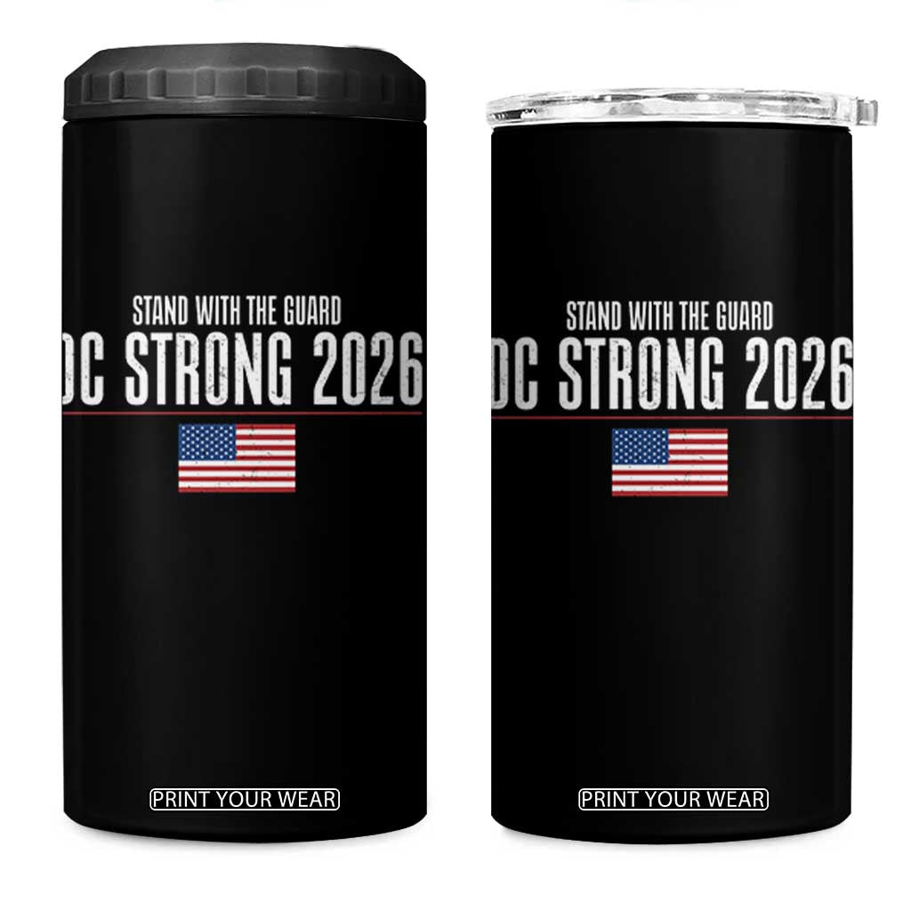 Stand With The Guard 4 in 1 Can Cooler Tumbler DC Guardsmen 2026 TS14 One Size: 16 oz Black Print Your Wear