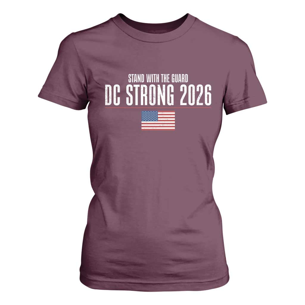 Stand With The Guard T Shirt For Women DC Guardsmen 2026 TS14 Maroon Print Your Wear