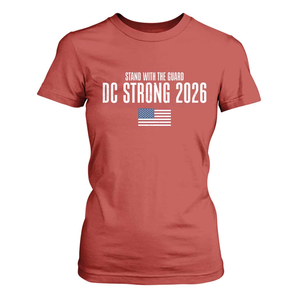 Stand With The Guard T Shirt For Women DC Guardsmen 2026 TS14 Red Print Your Wear