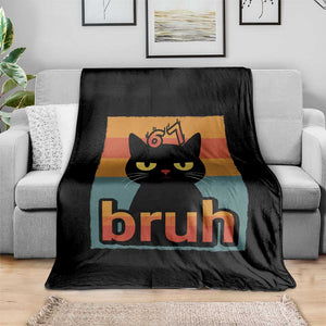 67 Six Seven Bruh Cat Meme Throw Blanket Cute Black Cat Funny Saying TS14 Print Your Wear
