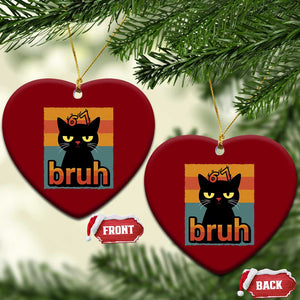 67 Six Seven Bruh Cat Meme Ceramic Ornament Cute Black Cat Funny Saying TS14 Print Your Wear