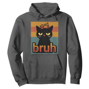 67 Six Seven Bruh Cat Meme Hoodie Cute Black Cat Funny Saying TS14 Dark Heather Print Your Wear