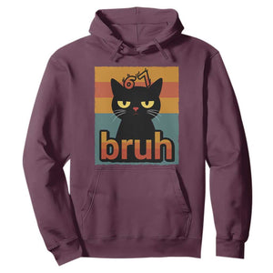 67 Six Seven Bruh Cat Meme Hoodie Cute Black Cat Funny Saying TS14 Maroon Print Your Wear