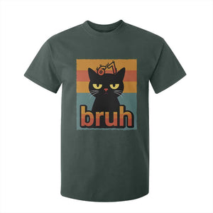 67 Six Seven Bruh Cat Meme T Shirt For Kid Cute Black Cat Funny Saying TS14 Dark Forest Green Print Your Wear