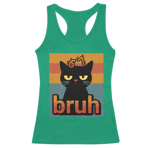 67 Six Seven Bruh Cat Meme Racerback Tank Top Cute Black Cat Funny Saying TS14 Irish Green Print Your Wear