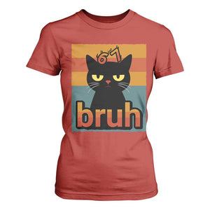 67 Six Seven Bruh Cat Meme T Shirt For Women Cute Black Cat Funny Saying TS14 Red Print Your Wear