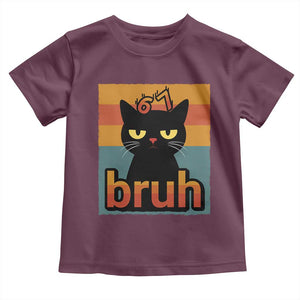 67 Six Seven Bruh Cat Meme Toddler T Shirt Cute Black Cat Funny Saying TS14 Maroon Print Your Wear