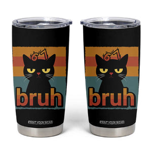67 Six Seven Bruh Cat Meme Tumbler Cup Cute Black Cat Funny Saying TS14 Black Print Your Wear