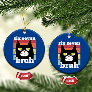 67 Bruh Meme Ceramic Ornament Funny Six Seven Black Cat TS14 1pc Blue Print Your Wear