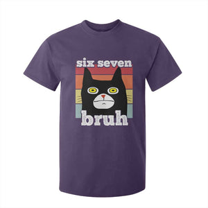 67 Bruh Meme T Shirt For Kid Funny Six Seven Black Cat TS14 Purple Print Your Wear