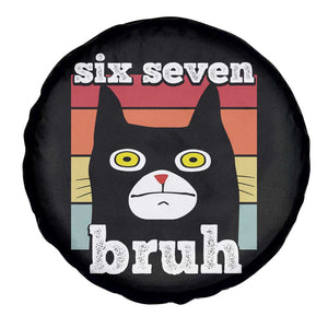 67 Bruh Meme Spare Tire Cover Funny Six Seven Black Cat TS14 Print Your Wear