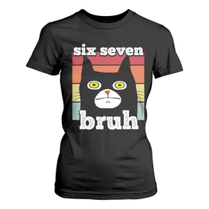 67 Bruh Meme T Shirt For Women Funny Six Seven Black Cat TS14 Black Print Your Wear